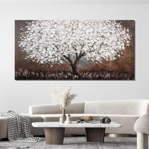 Canvas Wall Art Decor Artwork for Walls Large Black and White Wall Art Decor for Living Room Tree of Life Wall Art Vintage Tree Flower Wall Decor Art Paintings for Room Home Office Wall Decor 29X58 - little damaged, see the pictures