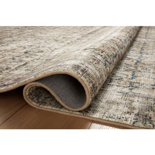 Loloi Amber Lewis Morgan Collection MOG-02 Navy/Sand 2'-0 x 5'-0 Accent Rug, Neutral Area Rug for Room Décor, Vintage Rug Inspired, Soft Area Rug for Living Room, Bedroom, Dining Area