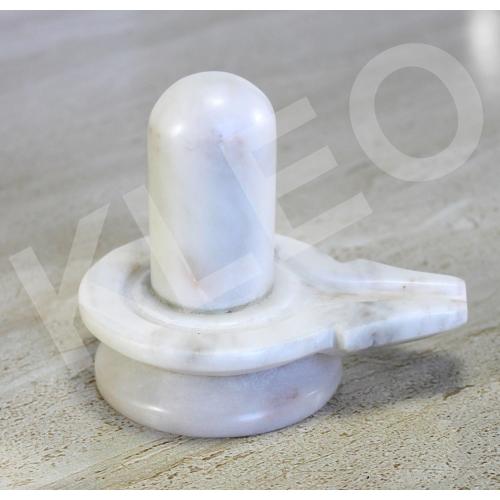 Size 3.5 Color White Marble Stone Shiva Lingam Shiv Ling Idol Murti Statue Baahubali Design Size (3.5 Inches)