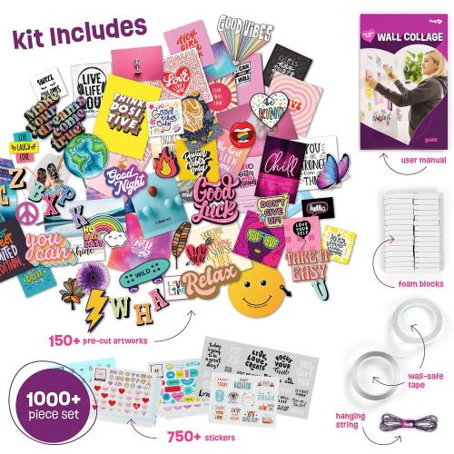 Pretty Me Wall Collage Kit for Teen & Tween Girls - Arts Craft Easter Gift Ideas for Age 11, 12,13, 14, 15, 16 Year Old Girl - Birthday Gifts for Teenage Bedroom Decor - Teens Creative Crafts Kits