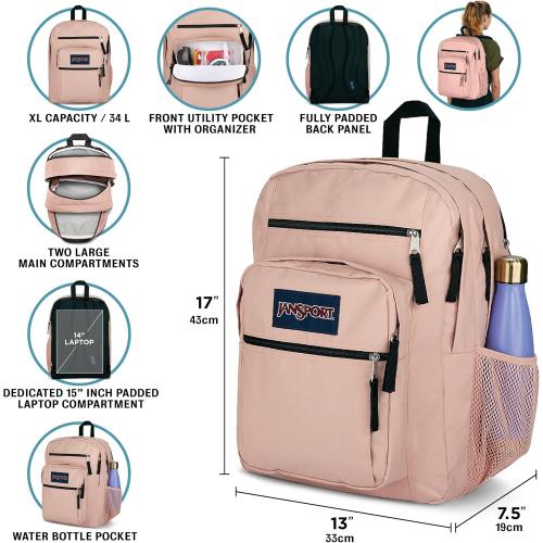 JanSport Laptop Backpack - Computer Bag with 2 Compartments, Ergonomic Shoulder Straps, 15” Laptop Sleeve, Haul Handle - Blue Dusk