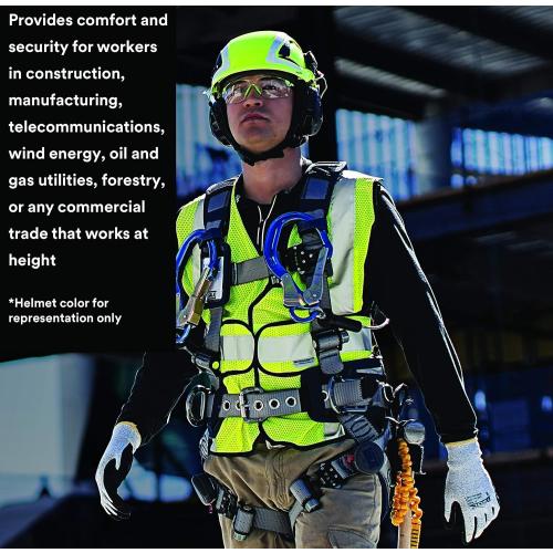3M SecureFit Safety Helmet with 6 Point Suspension System and Chin Strap, for Construction and Heavy Infrastructure and Working at Height