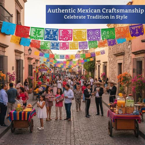 Papel Picado Banner 5-pk - Mexican Party Banners - Fiesta Party Decorations