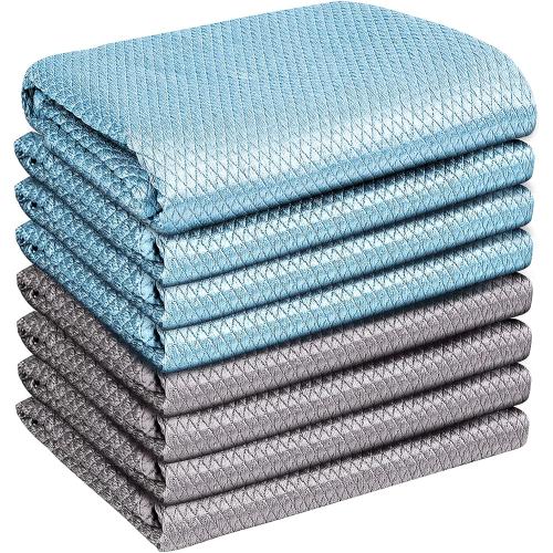 Airlab Streak Free Miracle Cleaning Cloths Easy Clean Nanoscale, Pack of 8, 12'' x 16'', Microfiber Polishing Windows Glass Lint Free Rags Stainless Steel Car Kitchen Reusable
