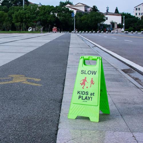 Slow Children Playing Sign For Street, Caution Kids At Play Safety Sign, Down crossing traffic signs outdoor (3 Pack)