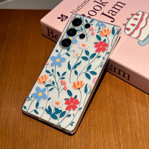 for Samsung Galaxy S25 Ultra Case, Floral Flowers Cute Aesthetic Clear Floral Branch Pattern Case for Women Girls,Transparent Slim Soft Shockproof Cover for S25 Ultra,Colorful Flower