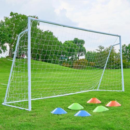 Soccer Goal 12×6, 8×6 and 6×4 FT Soccer Goals for Backyard, 2Diameter Steel Soccer Goal for Kids and Adults Large soccer goal Powder Coated Galvanized Steel Post With Soccer Target Net for Training