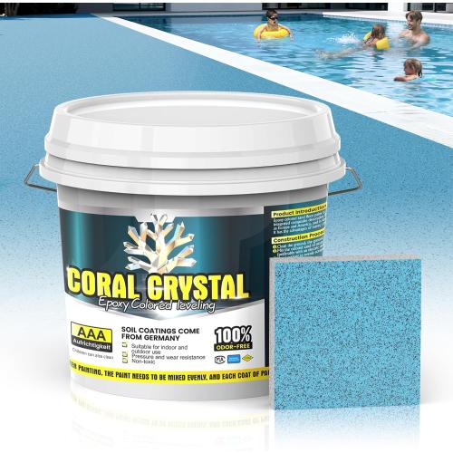 Epoxy Colored Sand Floor Paint for Concrete (210 Fl Oz),Self-leveling Epoxy Floor Paint - Easy Pour & Roll Application to Waterproof & Renew Garage,Porch,Basements,Patios,Outdoor(Navy Grip,Net Content 10KG)