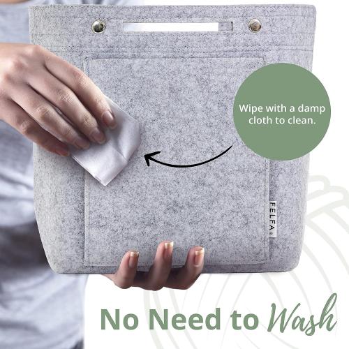 11 inch Soft Grey Felt Tote Organizer Insert for Purses, Backpacks, and Tall Totes