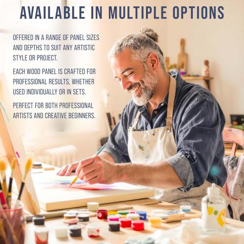 U.S. Art Supply 48 x 48 Unfinished Cradled Wood Panels for Painting, Gallery 1-1/2 Deep (2 Pack) - Artist Depth Wooden Wall Canvases - Mixed-Media Craft, Acrylic, Oil, Encaustic, Paint Pouring