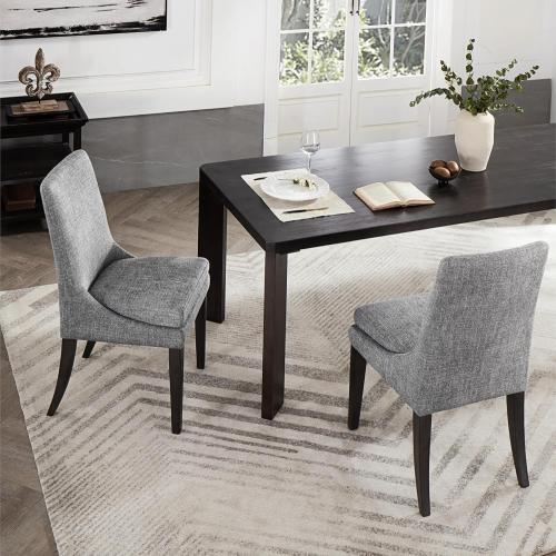 Upholstered Dining Chairs Modern Sidechair Performance Fabric High Back Armlesschair for Diningroom Kitchen,Dark Grey,Set of 2(1 Box)