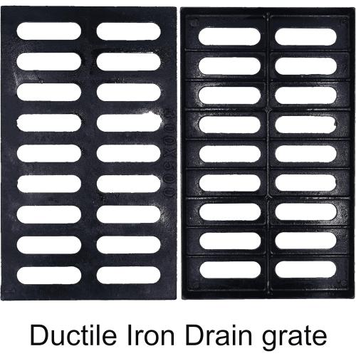 Cast Iron Drain Grate, 20x12 Outdoor Drain Cover, A Class Sewer Grate, Durable Heavy Duty Channel Grate, Black Rectangle Drainage Grate for Driveway, Concrete, Yard, Garage (19.7x11.8)