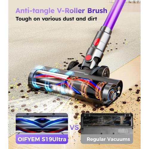 Cordless Vacuum Cleaner,Upgraded 550W 45KPA 60Mins Vacuum Cleaners for Home,Self-Standing Stick Vacuum with LED Display,8 in 1 Lightweight Anti-tangle Wireless Vacuum for Pet Hair Carpet Hard Floors