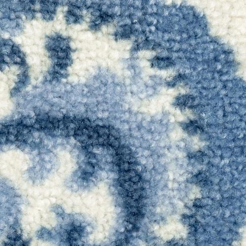 Maples Rugs Vivian Medallion Kitchen Rugs Non Skid Accent Area Carpet [Made in USA], 1'8 x 2'10, Blue