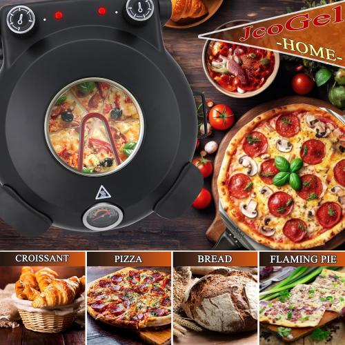 Countertop Pizza Oven Indoor, Pizza Oven 12 Inch Home Outdoor Portable Pizza Maker, 1200W Heats up to 800˚F Pizza Cooker with Viewing Window & Adjustable Temperature