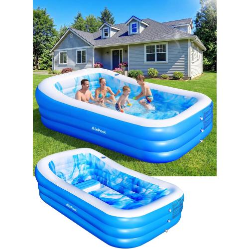 Inflatable Pool with Seats and Headrest,Oversized Thickened Large Blow Up Pool for Audlt,Inflatable Backyard Pools for Adult,Durable Swim Center Inflatable Family Lounge Pool 98x63x21.6IN