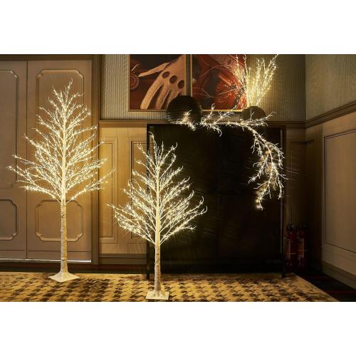 LITBLOOM Pre Lit White Tree 6FT 690 Fairy Lights Plug in,Twig Tree with Lights for Home Living Room Christmas Easter Decoration Indoor Outdoor