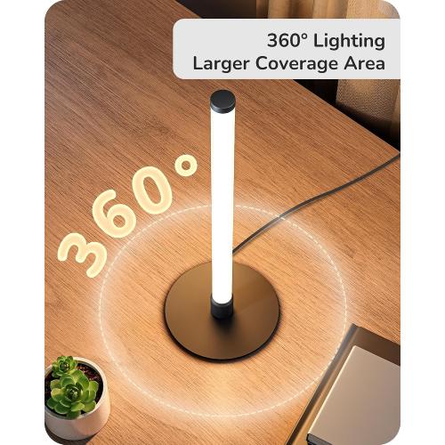 EDISHINE LED Skinny Table Lamp，Modern Slim Desk Lamp with 360° Illumination
