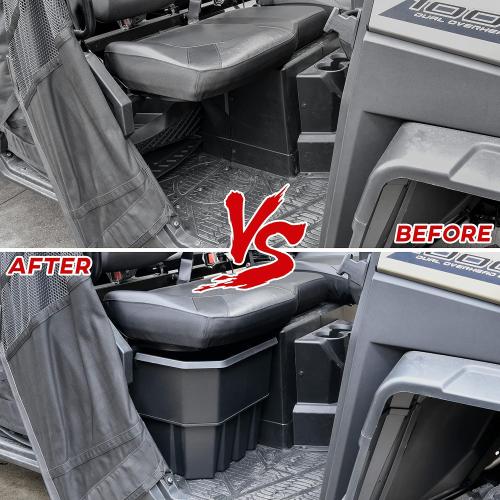 SAUTVS Under Seat Storage Box for Polaris Ranger 1000/XP 1000/Crew/Diesel 2018-2025, Poly Underseat Combined Storage Bin, Replace #2882910