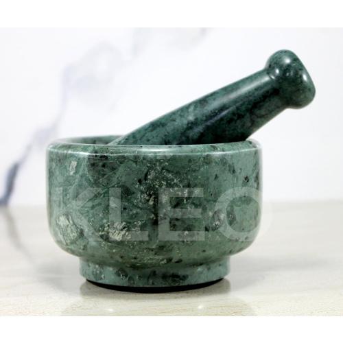 5 Diameter Natural Stone Mortar and Pestle Set as Spice Grinder, Medicine Masher - Okhli & Musal (Green)
