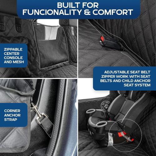 Back Seat Extender for Dogs, Medium 2025 Version – Have More Room for Your Pup – Waterproof, Door Protection, Machine-Washable & Holds Up to 400 lbs – Hard Bottom Car Seat Cover for Dogs