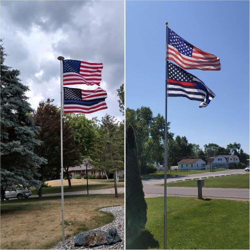 Panta 20FT Telescoping Flag Pole Kit, Extra Thick Heavy Duty 14 Gauge Telescopic Flagpole Fly 2 Flags, Outdoor Aluminum Inground Flag Poles with 3x5 American Flag for Residential, Yard or Commercial‼️light dirt‼️