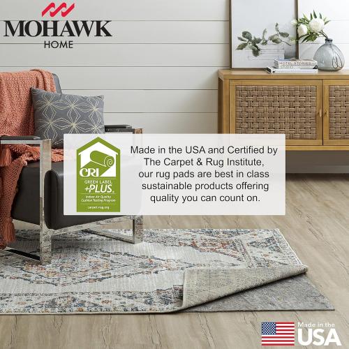 Mohawk Home 8' x 10' Non Slip Grip Rug Pad 1/4 Thick Dual Surface Felt Cushion   Rubber Gripper - Safe for All Floors