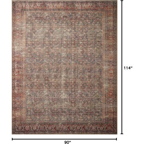 Loloi Wynter Collection WYN-09 Onyx/Multi 7'-6 x 9'-6 Area Rug, .13 Thick, Area Rug, Soft, Durable, Printed, Vintage Inspired, Low Pile, Non-Shedding, Easy Clean, Living Room Rug