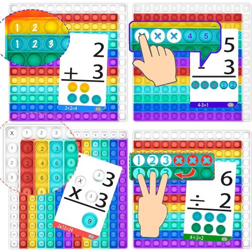 COOVA Multiplication Chart Pop It - Multiplication Game Board, 12x12 Times Table Math Game Board for Kids Learning, Educational Multiplication Machine Toy