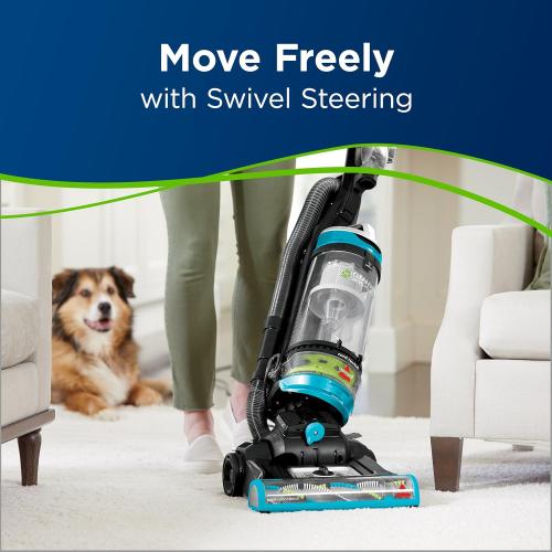 Bissell 2254 CleanView Swivel Rewind Pet Upright Bagless Vacuum, Automatic Cord Rewind, Swivel Steering, Powerful Pet Hair Pickup, Specialized Pet Tools, Large Capacity Dirt Tank, Teal