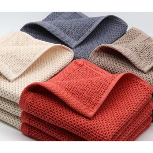 6 pack.....Mia'sDream Natural Cotton Waffle Weave Kitchen Tidy Dish Cloths Drying Rags Cleaning Cloth, Soft and Absorbent Kitchen Hand Towel Washcloths, 12inchx12inch 6 Pack (Brick Red)