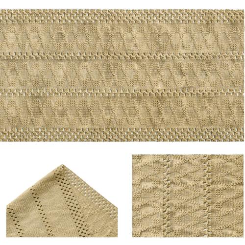 Artoid Mode Burlap Brown Farmhouse Woven Rustic Hollow Table Runner, Seasonal Holiday Hollow Kitchen Dining Table Decoration for Home Party Decor 12x72 Inch