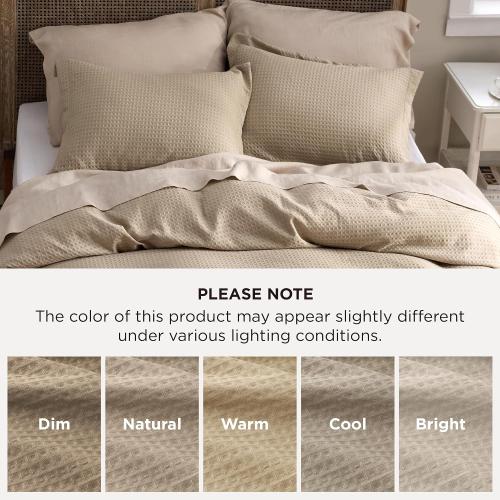 Bedsure Luxury Waffle Duvet Cover King Size - Textured Duvet Cover Set, Soft, Breathable Bedding Set (104x90) with 2 Pillow Shams for All Season, Khaki, Comforter Not Included