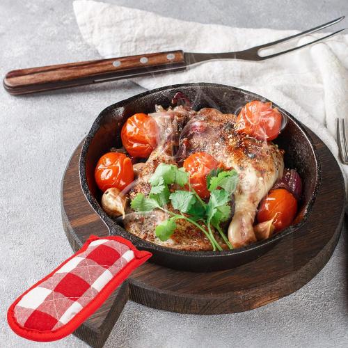 R HORSE 6Pcs Hot Handle Covers Heat Resistant Pot Pan Handle Covers Cast Iron Skillet Pot Holder Sleeves Mitt for Kitchen Baking Cooking BBQ Cookwares