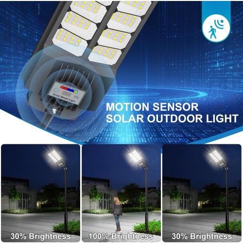 Solar Street Lights Outdoor Waterproof - LED Solar Flood Lights Outdoor Dusk to Dawn with Mention Sensor, Outdoor Solar Powered Floodlight for Parking Lot/Garden/Yard/Pathway Lighting