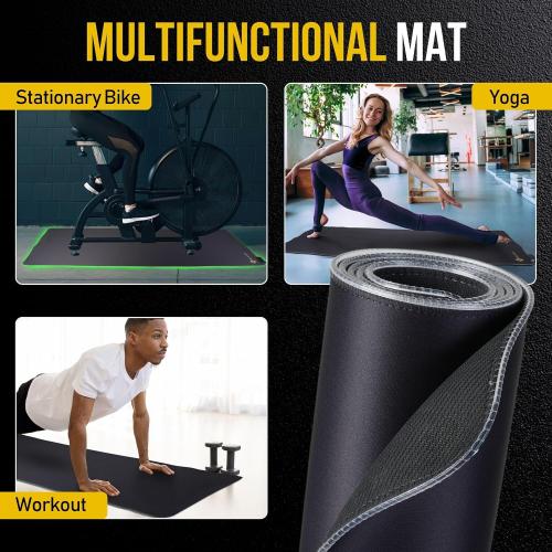 Boldstrive LED Exercise Equipment Mat 24x48in / 30x60in - Stylish Non-Slip Floor Protection for Spin Bikes, Walking Pads, and Ellipticals - Exercise Bike Mat, Peloton Bike Mat, Peloton accessories
