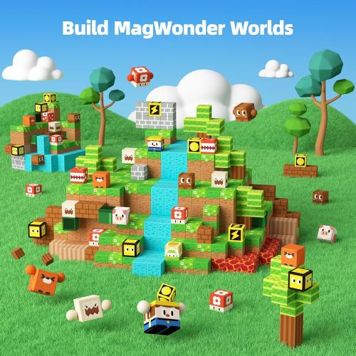 1 Multi GobiDex Magnetic Blocks Kids Building Toys for Boys Girls 3 , Game-Based Build MagWonder with Magnet Construction Toys, Upgraded STEM Sensory Gift for Birthday (1 inch)