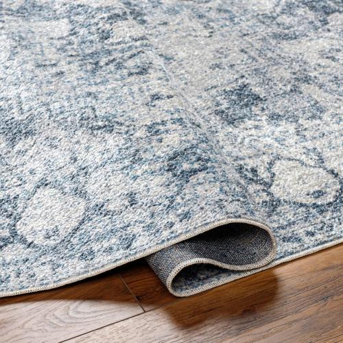 Livabliss Lillian Vintage Washable Area Rug, 7'10 x 10', Blue Gray, (8' x 10')