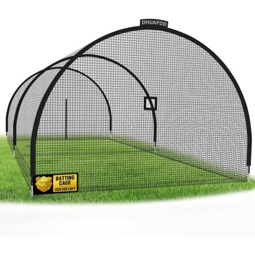 Batting Cages for Backyard,22/30/35/45ft Baseball Batting Cage Net | Anti-Tear Netting Batting Training Cage with Sturdy Steel Frame for Outdoor Use