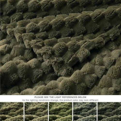 EXQ Home King Size Blanket for Bed or Couch - 3D Imitation Turtle Shell Jacquard Decorative Fleece Blankets - Cozy Soft Fuzzy Flannel Blanket Suitable for All Seasons(90×108,Dark Green)