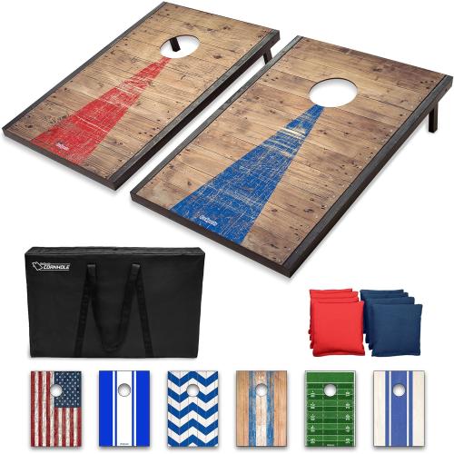 GoSports Portable Cornhole Sets, 8 Styles – Choose 4 x 2 ft or 3 x 2 ft - , Travel Case, and Game Rules. Including 8 beans bag