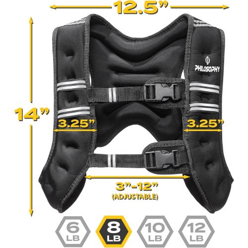 Philosophy Gym Weighted Workout Vest, Strength Training Fitness Body Weight Vest