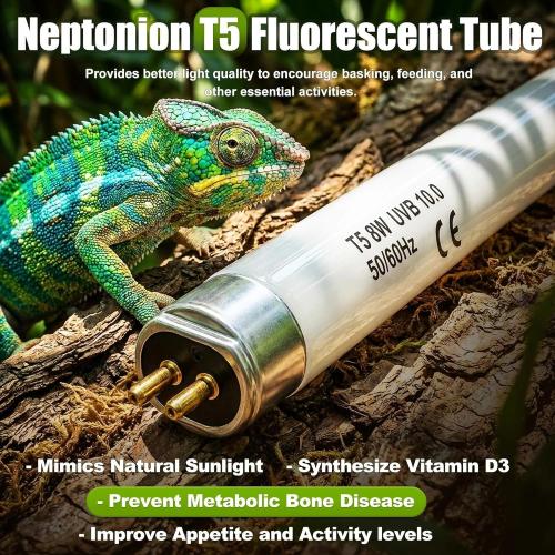 T5 HO UVB 10.0 Reptile Replacement Tube, 39W 34 in Linear Fluorescent Lamp, for Tropical Reptiles