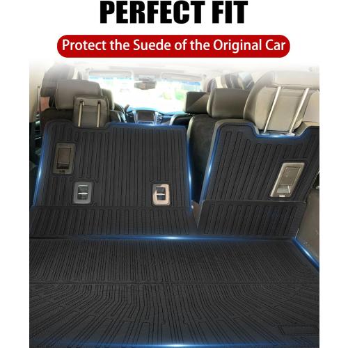 Cargo Liner Compatible with 2015-2020 Chevrolet Suburban/GMC Yukon XL Trunk Mat Back Seat Cover Protecto(Backrest Mats Trunk Mat)