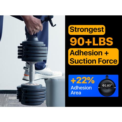 YRU True Military-Grade [360° Rotation Suction] 2026 Ultimate Car Phone Holder Mount【90 LBS Safest Strongest & Patent Certs】 Dash Windshield for iPhone 17 16 Pro Max Speakerphones, Gloss Black