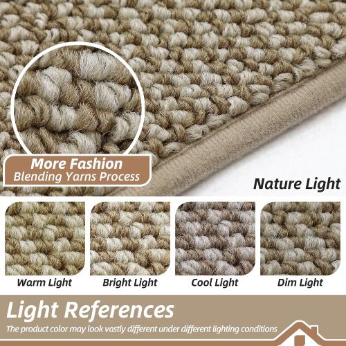 BEQHAUSE Dirt Trapper Door Mat 20 x 32, Non-Slip Washable Doormats Entrance Mat, Dirt Resistant and Absorbent Welcome Mat, Low Profile Floor Mats for Front Back Door and Entryway, Light Beige