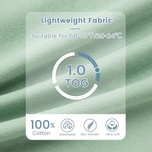 ZIGJOY Baby Transitional Swaddles for Newborns: 0.5 Tog Arms Up Sleep Sack 3-6-12 Months Soft Cotton Shark Fin 2 Way Zipper