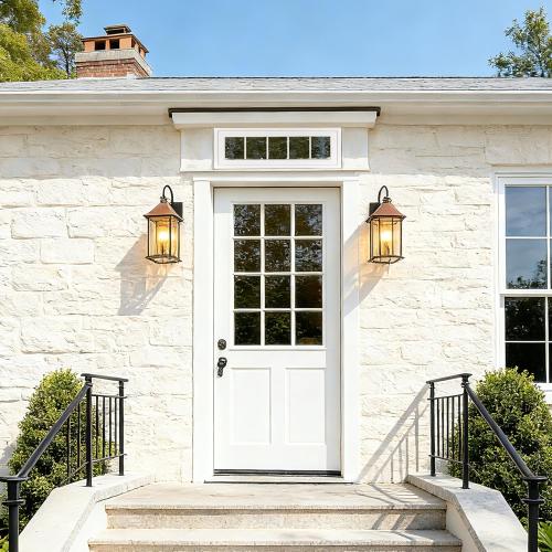 10 x 29 Vinyl Transom Window,blue and white | Double Pane Household Fixed Window with Grids and Tempered Glass for House, Above doors, Garage, Hallways