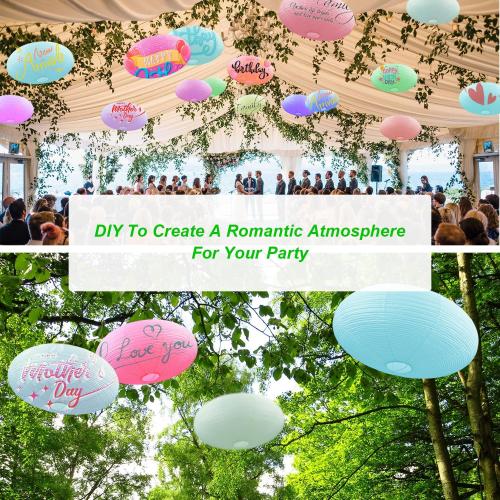 White Oval Paper Lanterns-16.54 Large Hanging Paper Lantern Lamp, Chinese/Japanese Paper Pendant Lampshade for Party Decoration, Wedding, Home Decor Ceiling Lampshade(1 Pack)