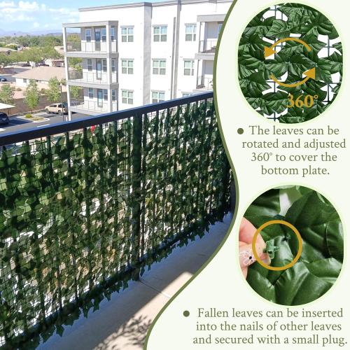 Artificial Ivy Privacy Fence Wall Screen,40X120 in UV-Anti Faux Greenery Backdrop Ivy Vine Leaf Hedges Fence Panels for Patio, Balcony, Garden, Backyard Indoor Outdoor Green Wall Decor